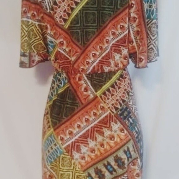 Casa Lee Multi Patterned Dress M - Picture 3 of 5